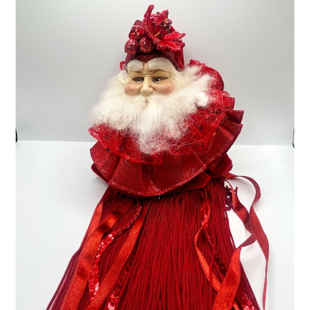 RARE Wayne Kleski Kathrine’s Collection SANTA Head Wine Bottle Decoration EUC